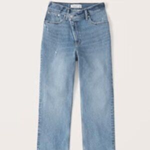 Women Abercrombie & Fitch Ultra High Rise Asymmetric Waist Straight Jeans 12S